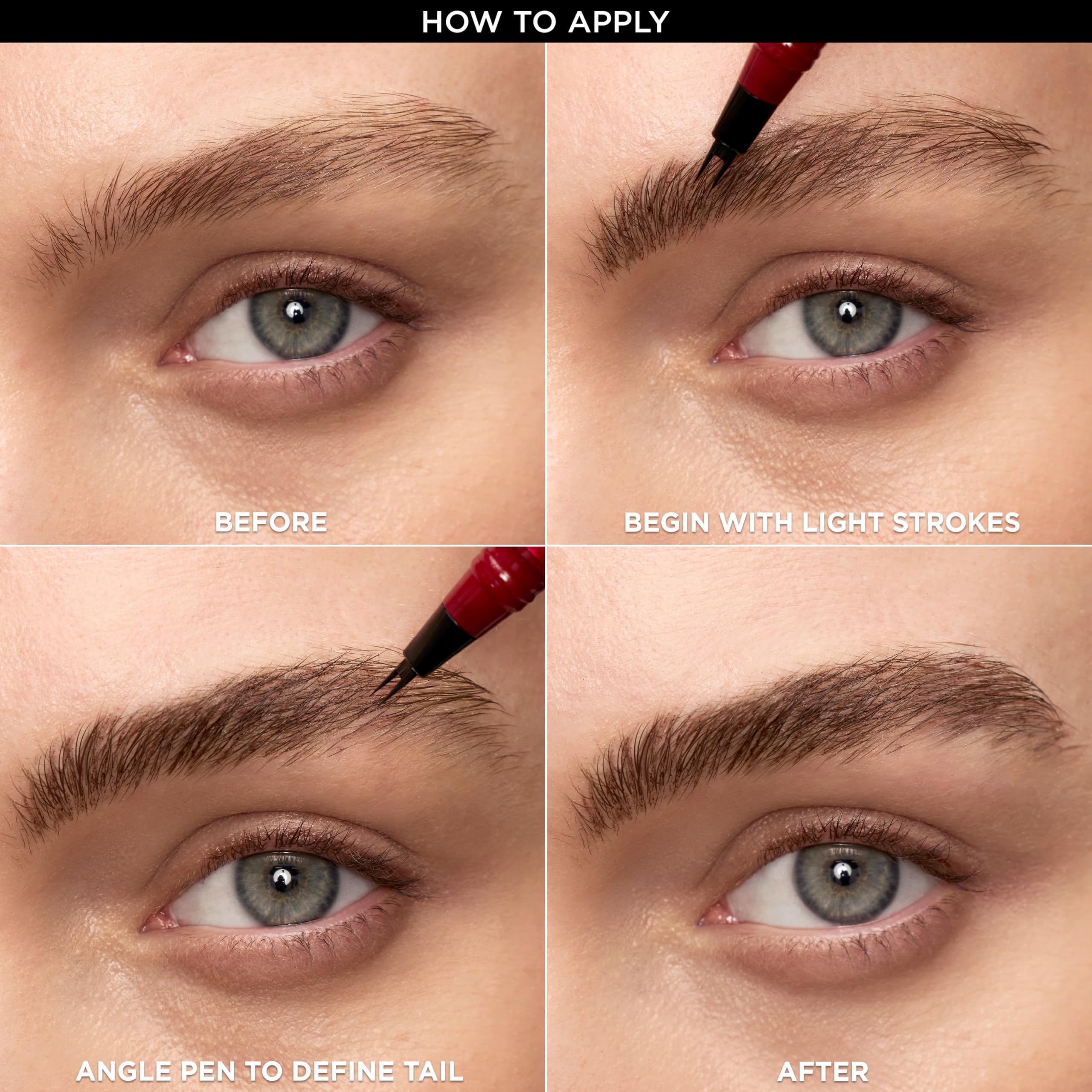L'Oreal Paris Faux Brow double-brush tip fills brows in one stroke.