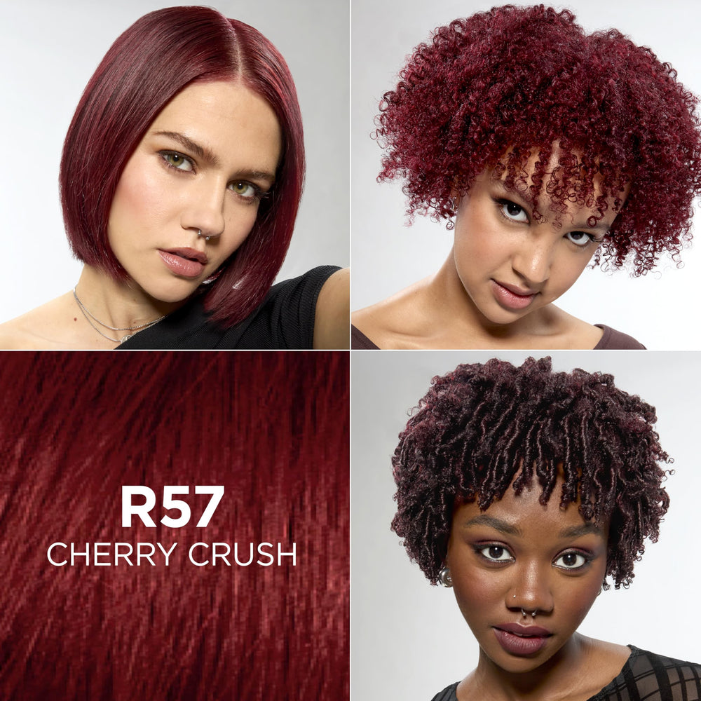 Aplicación del tinte Feria R57 para tono cereza intenso