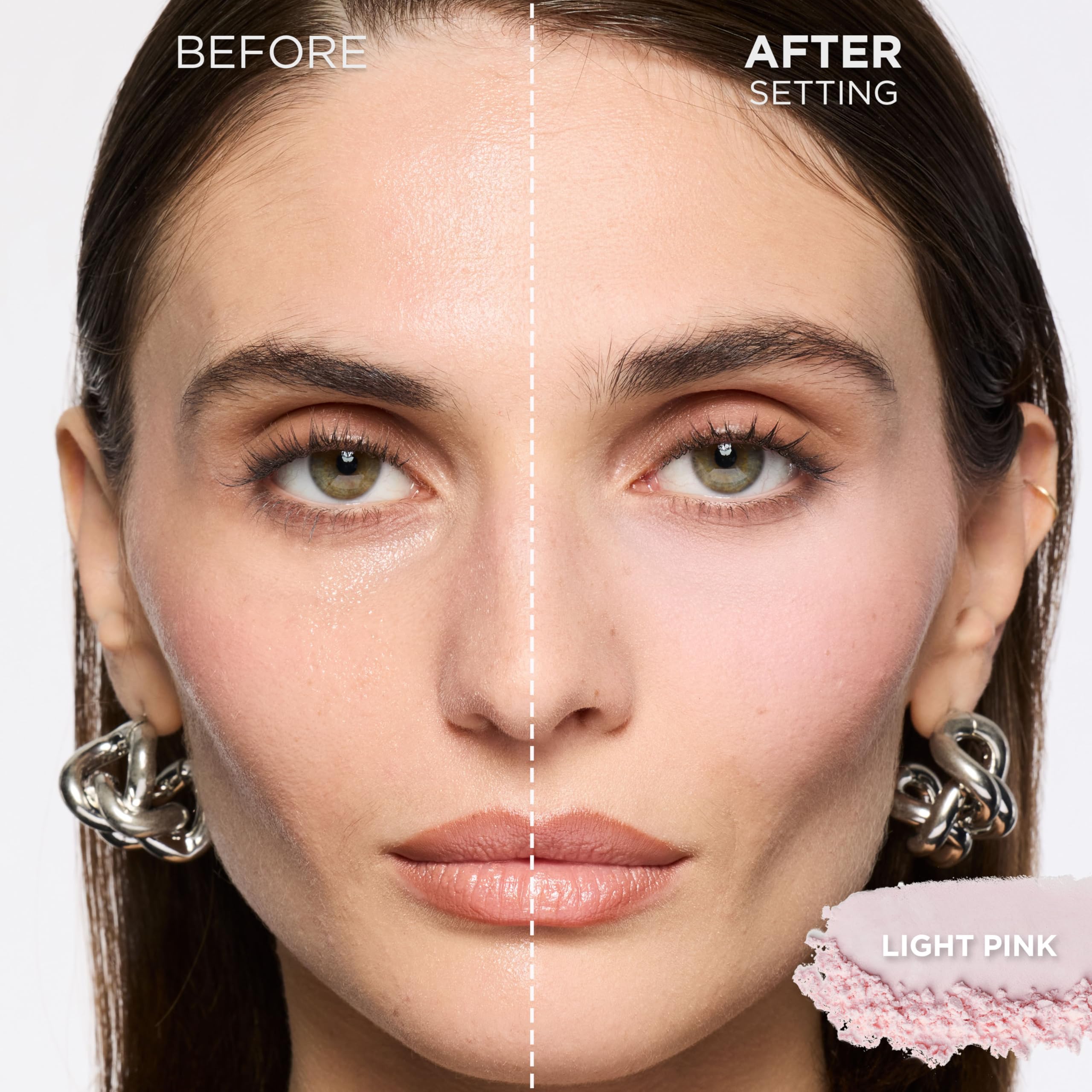 L’Oréal Paris Infallible Blur-fection, aplicación con puff, fija maquillaje y controla brillos.