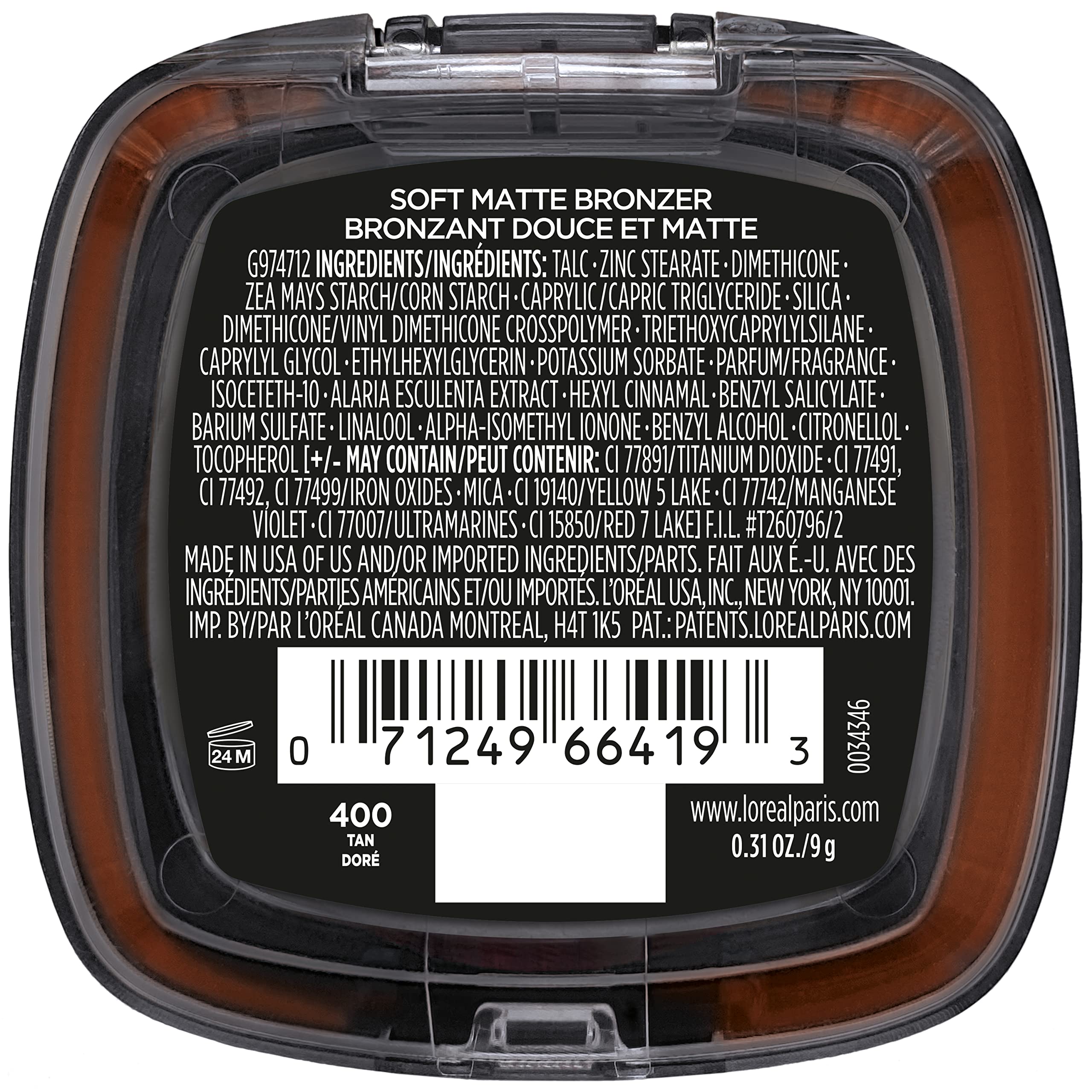 L'Oréal Paris Infallible Bronceador, resistencia al agua y sudor para días activos.