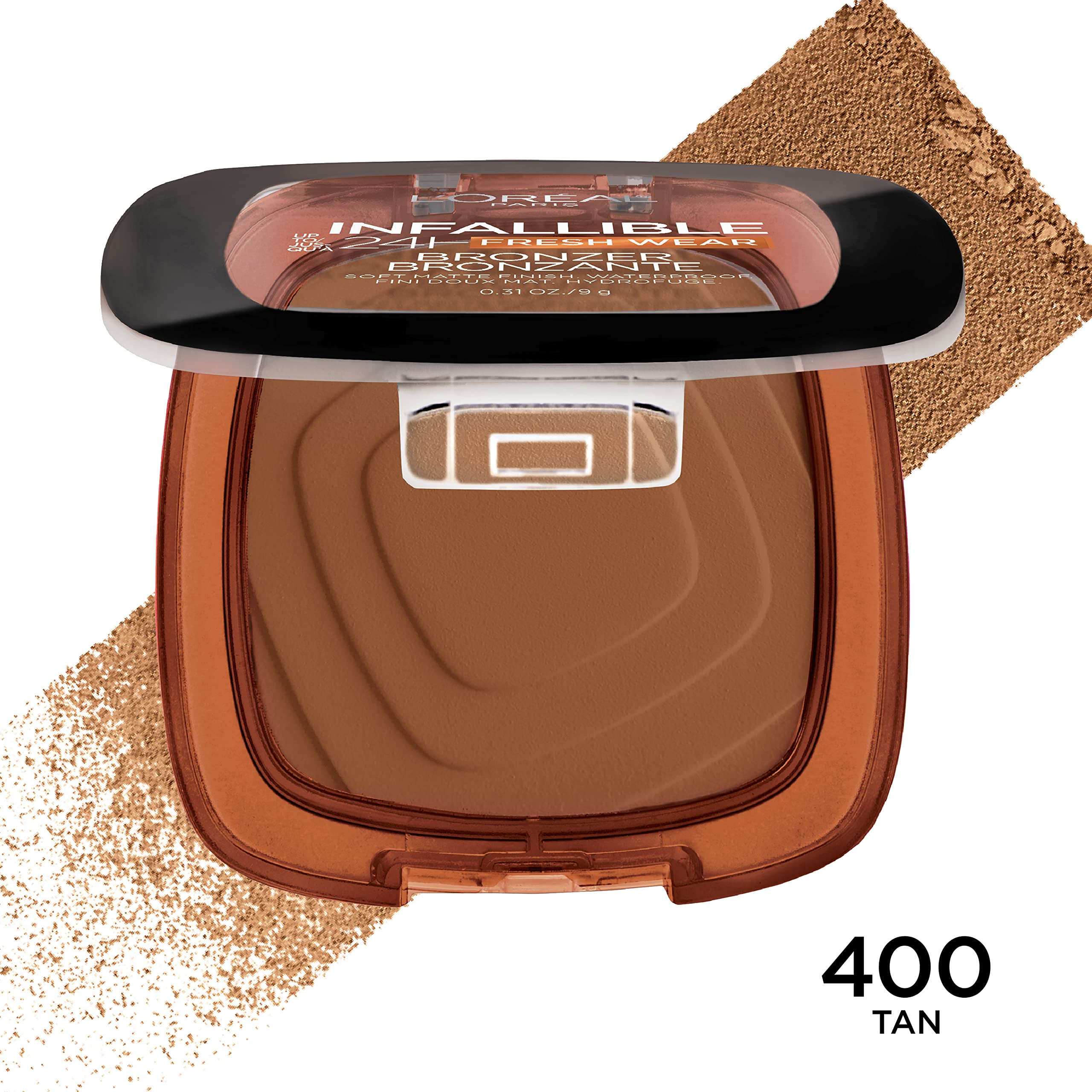 L'Oréal Paris Infallible Bronceador, textura sedosa para un acabado ligero y cómodo.