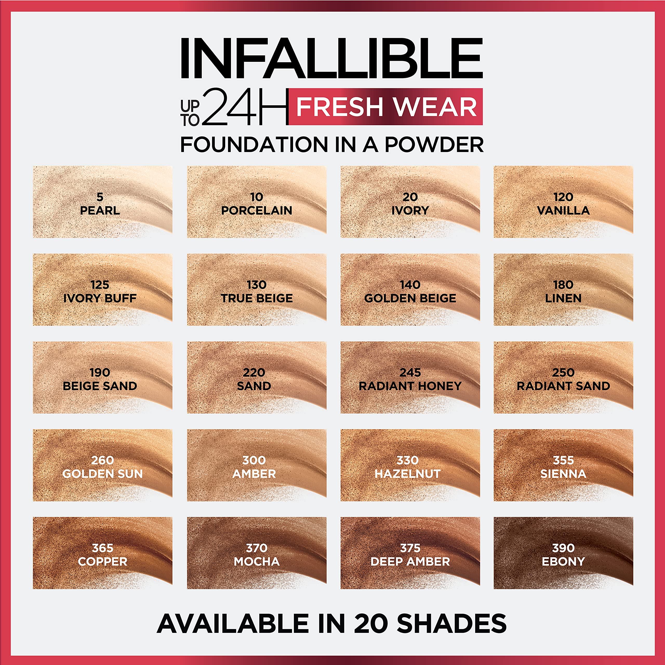 Aplicación suave y natural con la base en polvo Infallible de L'Oréal.