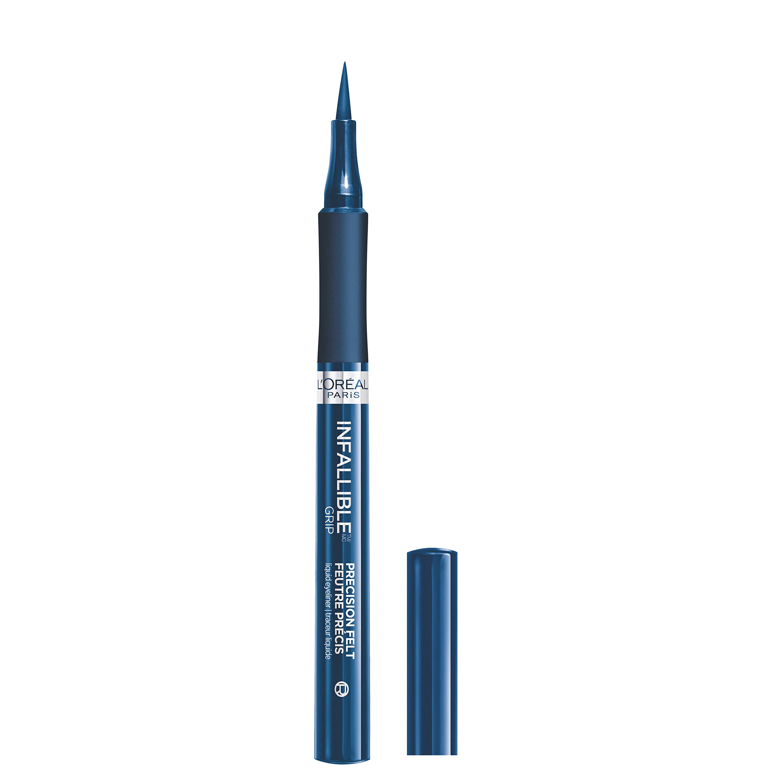 L'Oreal Paris Infallible Grip delineador azul vibrante para un delineado duradero y definido.