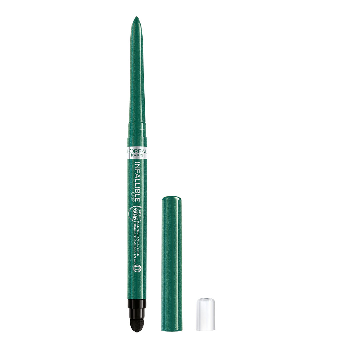 Delineador gel Esmeralda de L’Oréal Paris para trazo intenso y duradero.
