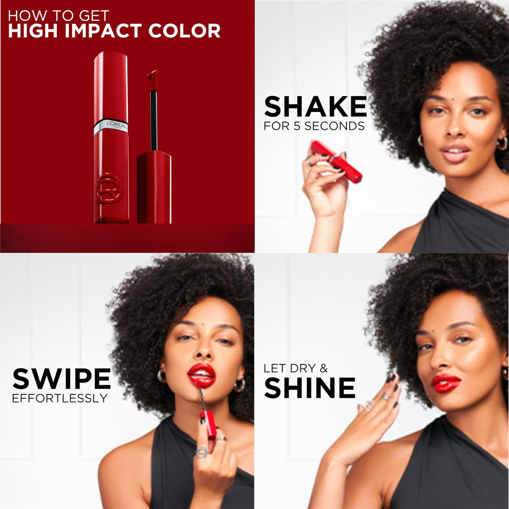 L’Oréal Paris Infallible Lacque Resistance, labios sin transferencia para uso diario cómodo.