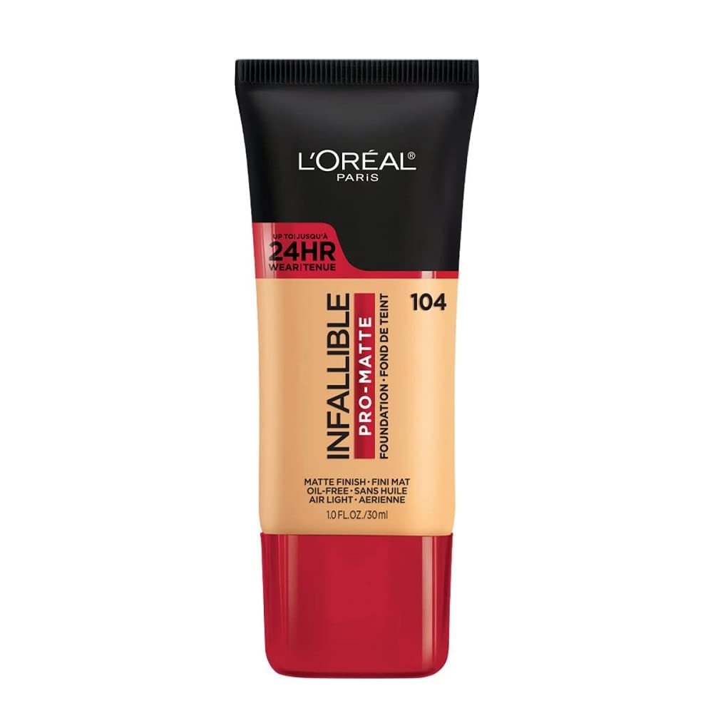 L Oreal Paris Infallible Pro Matte Foundation, botella, acabado mate duradero todo el día.