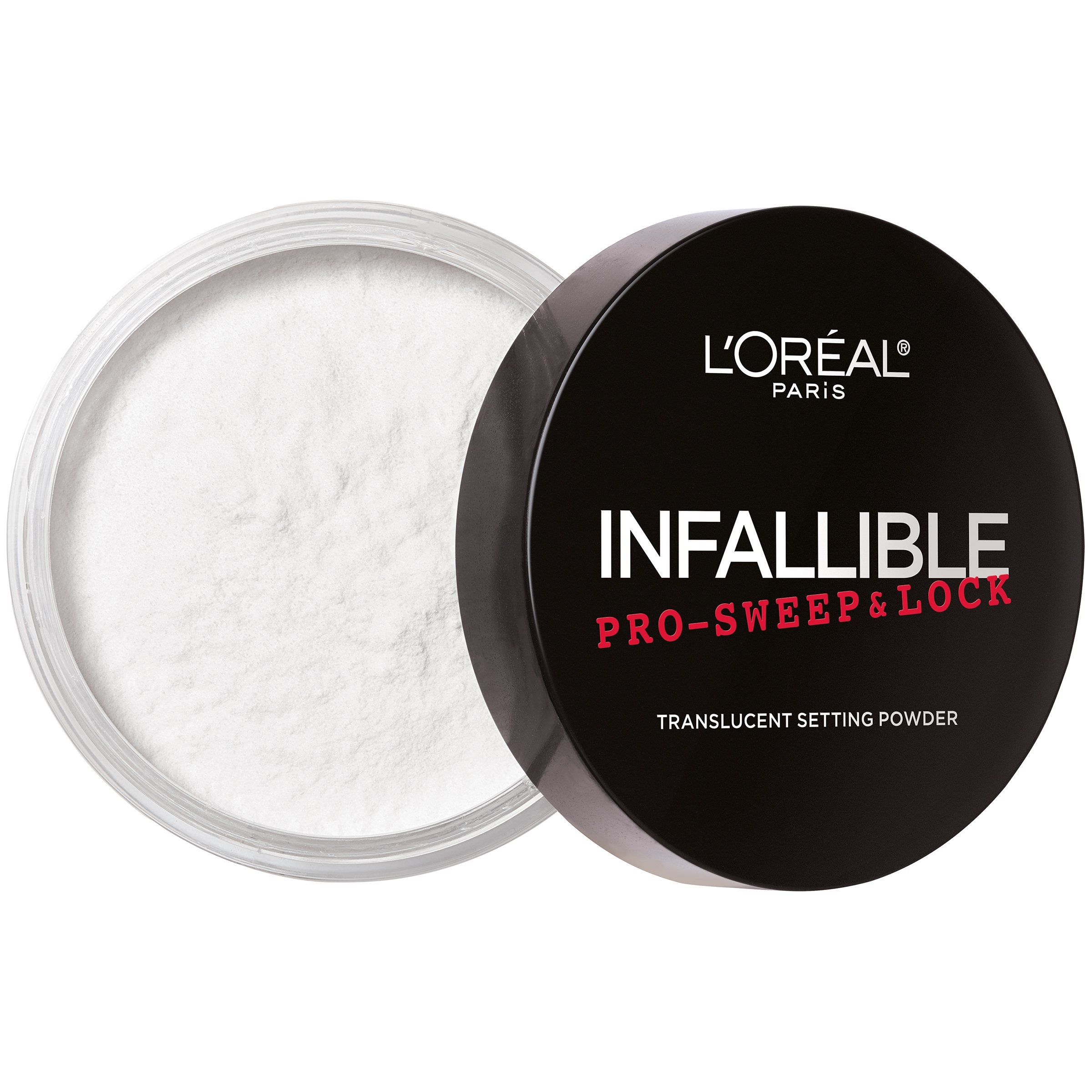 L'Oreal Paris Infallible Pro-Sweep y Lock, acabado mate con soft focus para piel lisa.