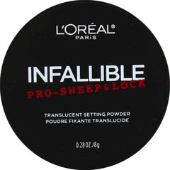 L'Oreal Paris Infallible Pro-Sweep y Lock, textura microfin, acabado suave y mate.