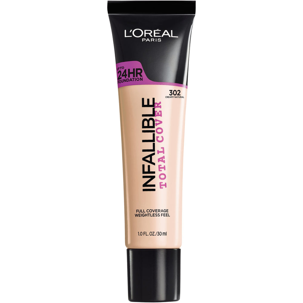 L'Oreal Paris Infallible Total Cover bottle in Creamy Natural for long-lasting coverage.