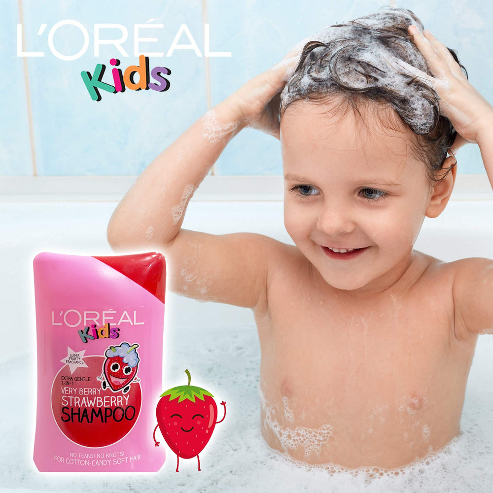 L’Oréal Paris Kids Extra Gentle 2en1 champú, espuma suave al aplicar, aroma agradable