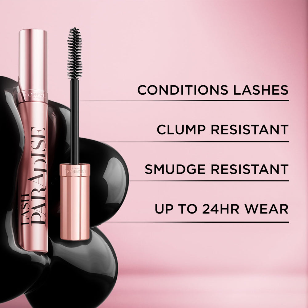 L'Oreal Paris Lash Paradise Mascara: fórmula que evita descamado y migas.