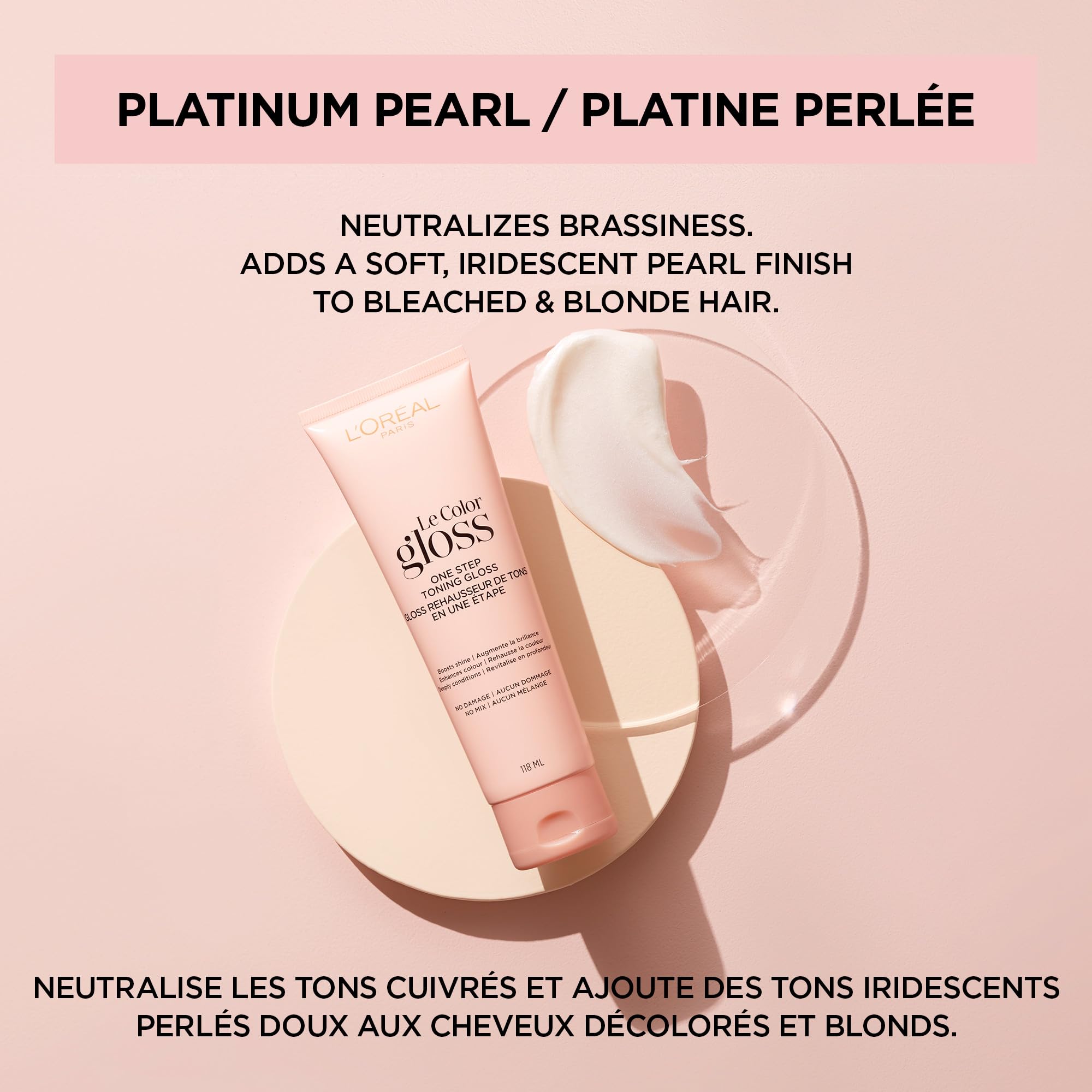 L'Oreal Paris Le Color Gloss fórmula vegana y sin amoníaco para cuidado diario.