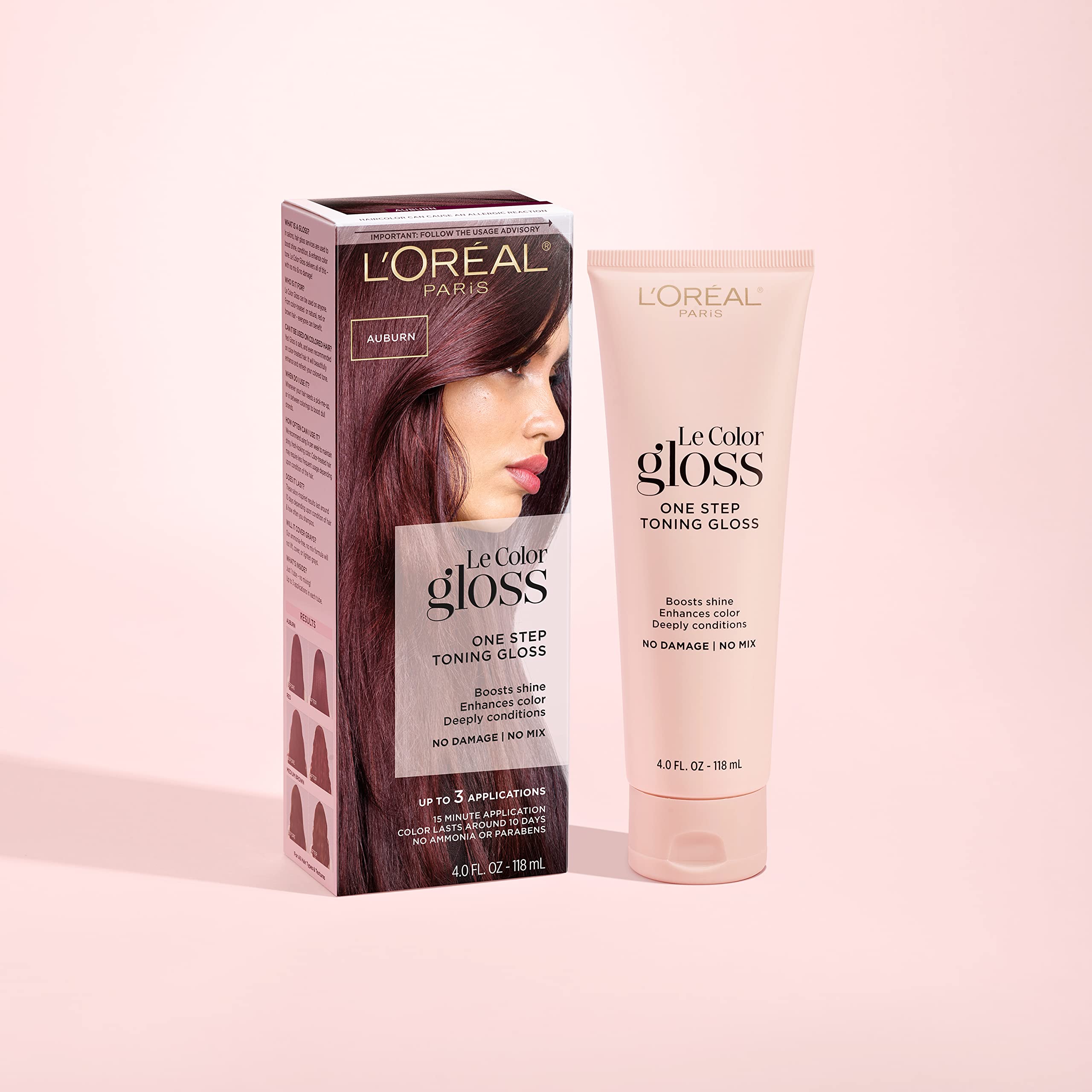 L’Oréal Paris Le Color One Step Toning Gloss aplicación en la ducha para cabello cobrizo brillante