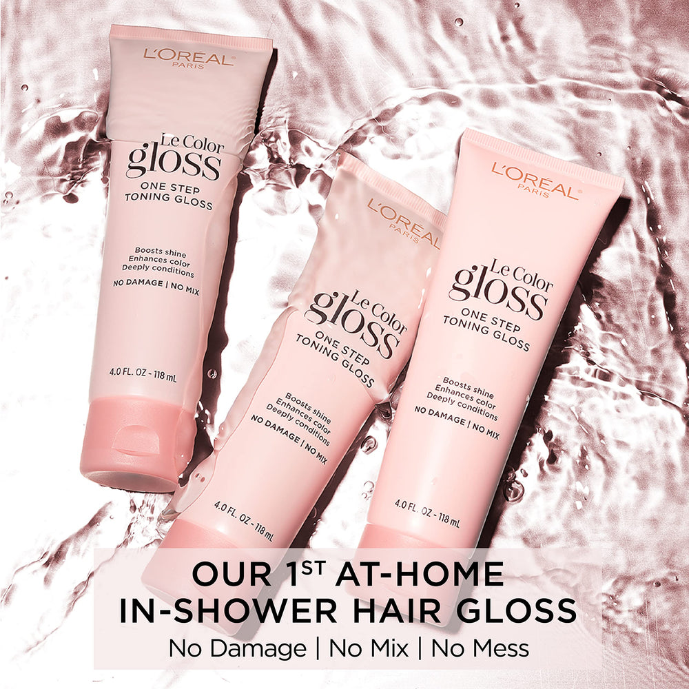 L’Oréal Paris Le Color One Step Toning Gloss fórmula con aceite de coco para acondicionar