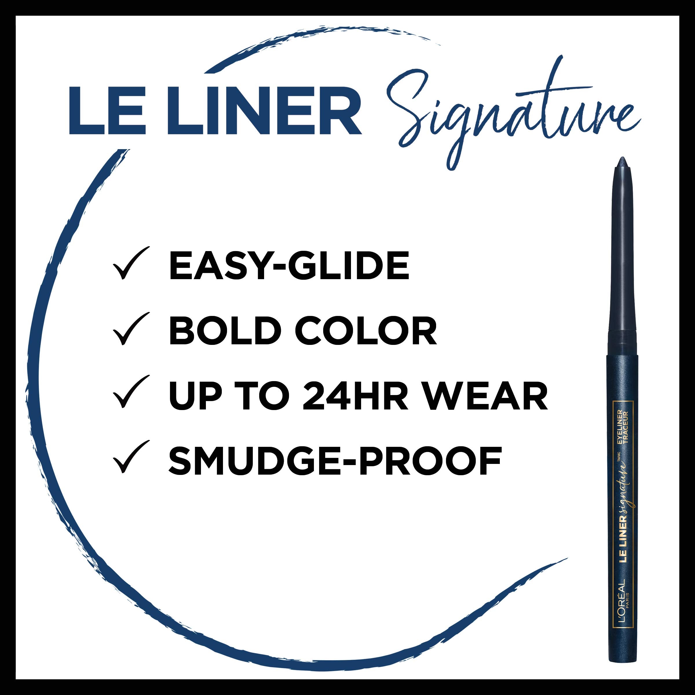 L’Oréal Paris Le Liner Signature delineador mecánico desliza suavemente para un delineado preciso.
