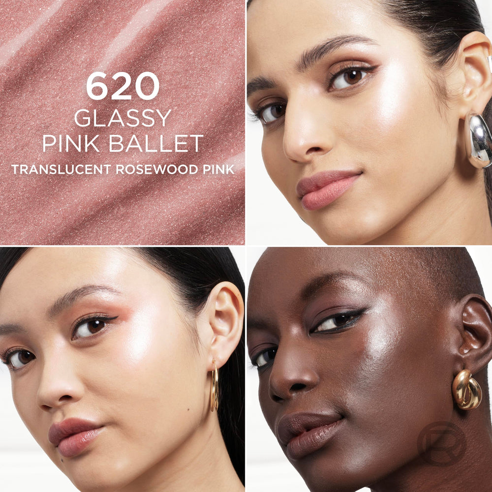 L'Oreal Paris Lumi Le Glass Highlighter Stick on the forehead provides subtle radiance.
