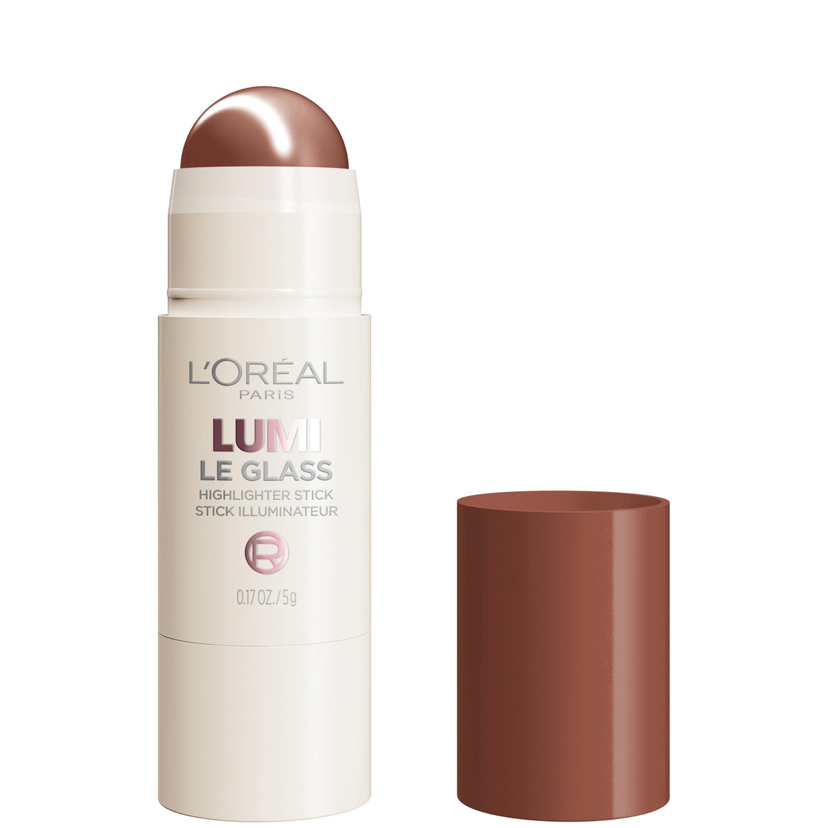 L’Oréal Paris Lumi Le Glass Stick ilumina pómulos con brillo translúcido.