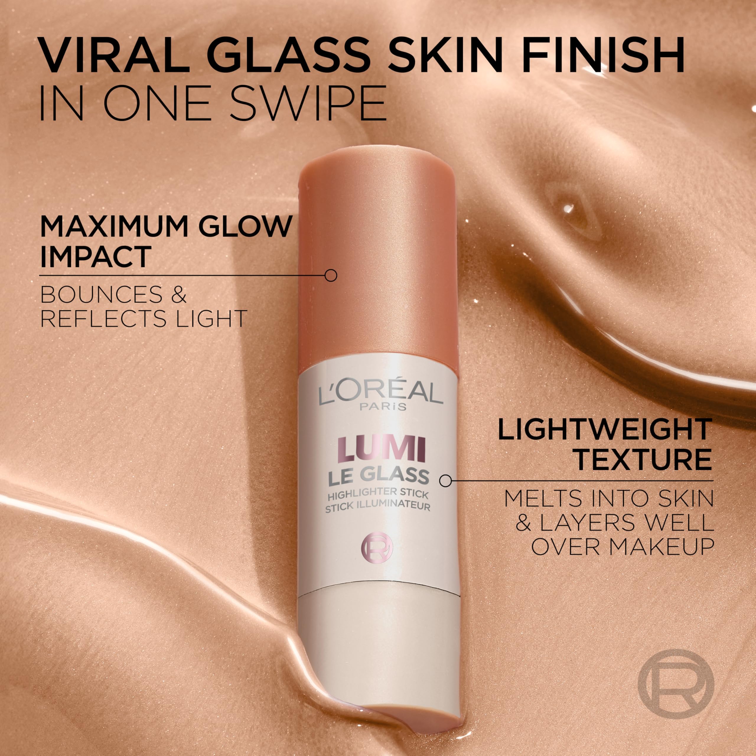 L’Oréal Paris Lumi Le Glass Stick textura ligera que se funde con la piel.