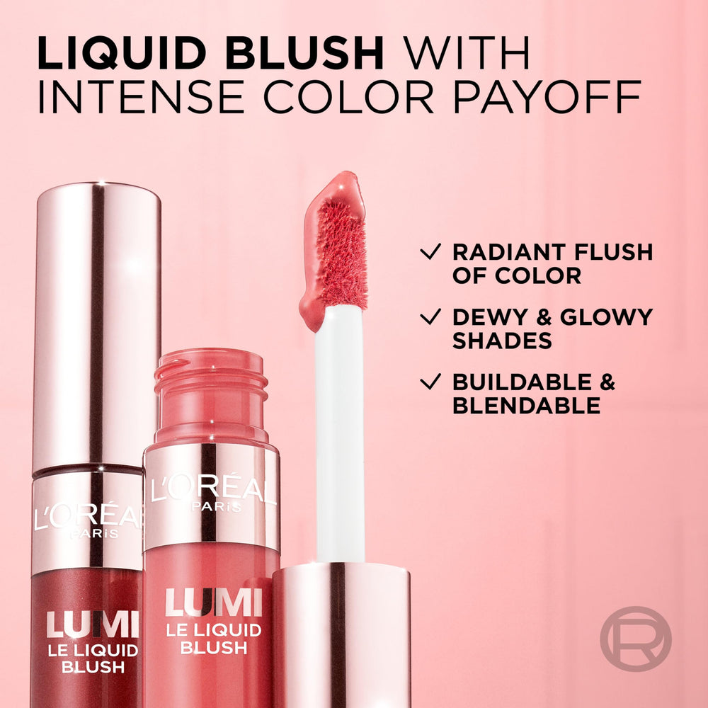 L’Oréal Paris Lumi Le Liquid Blush rosa brillante para un toque de color vibrante.