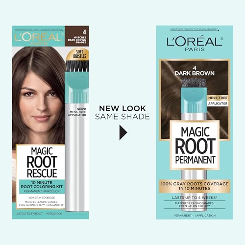 L’Oréal Paris Magic Root Rescue cobertura de canas en minutos con color permanente.