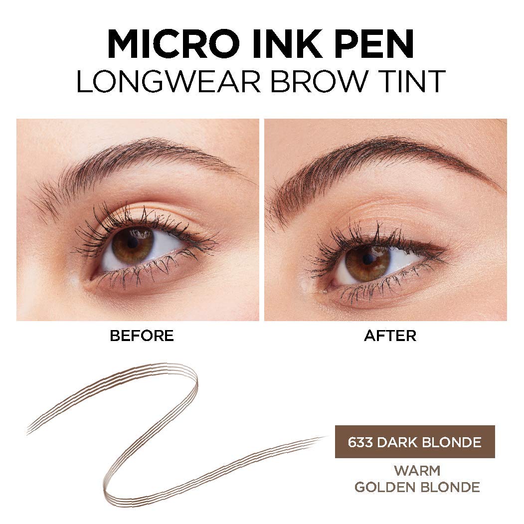 L'Oréal Paris Micro Ink Pen Brow Stylist con peine para una aplicación precisa.