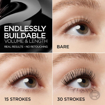 L'Oréal Paris Paradise Big Deal Mascara muestra aplicación suave en pestañas.