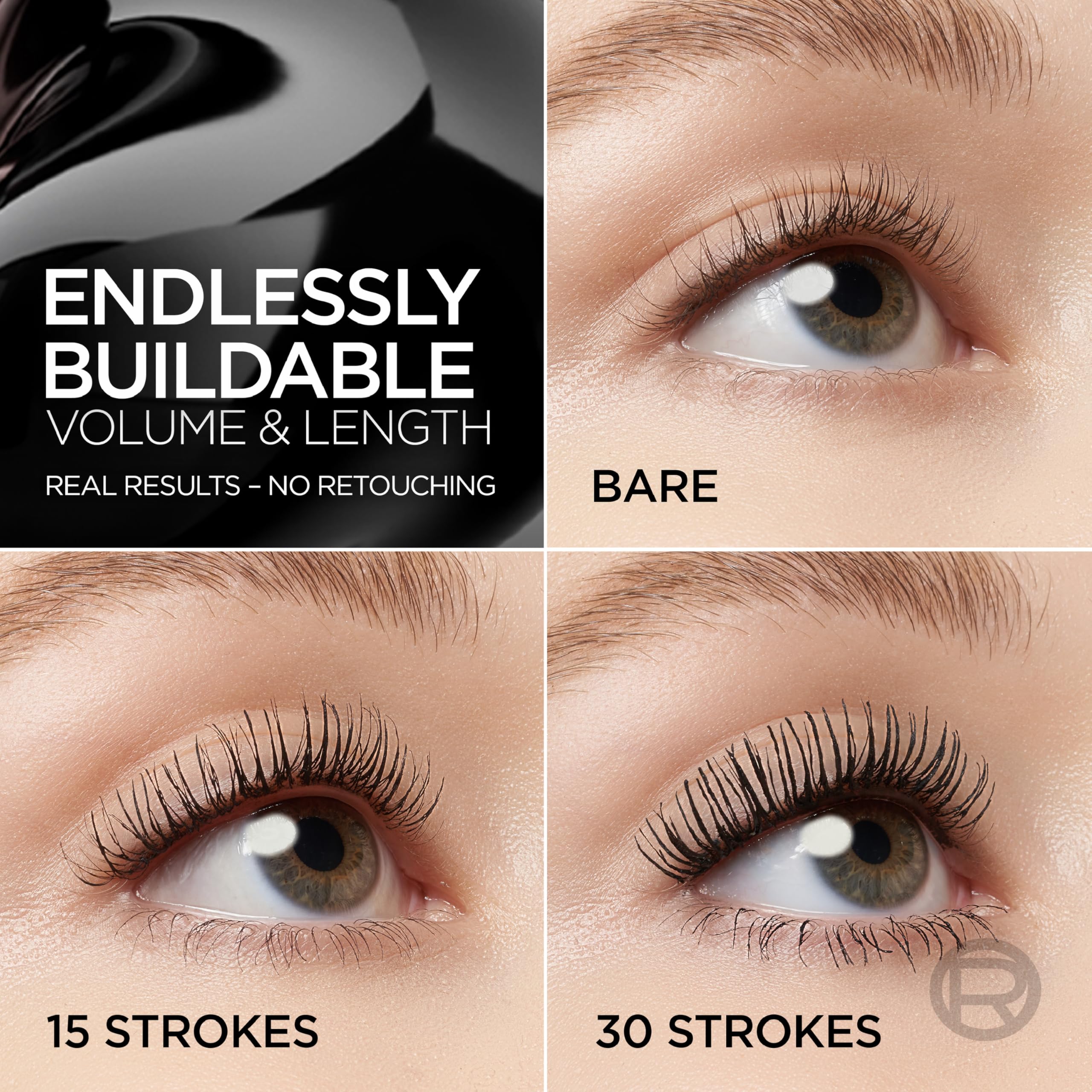 Volumen acumulado de Paradise Big Deal Mascara para una mirada más intensa.