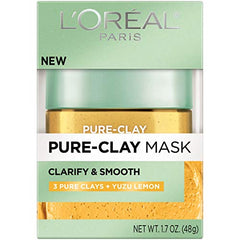 L'Oreal Paris Pure Clay con Yuzu, textura de arcilla suave para la piel.