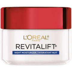 L'Oréal Paris Revitalift textura cremosa al aplicar, suaviza la piel y nutre durante la noche.
