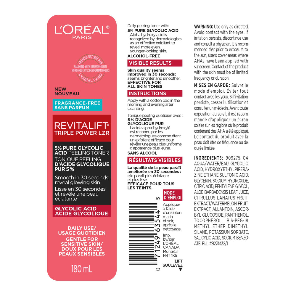 Envase compacto de Revitalift para cuidado diario en casa.