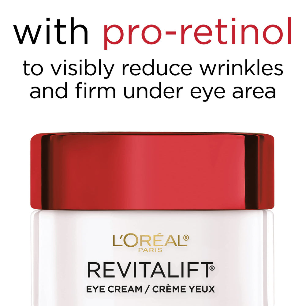 Cream texture close-up shows fragrance-free formula for sensitive eyes