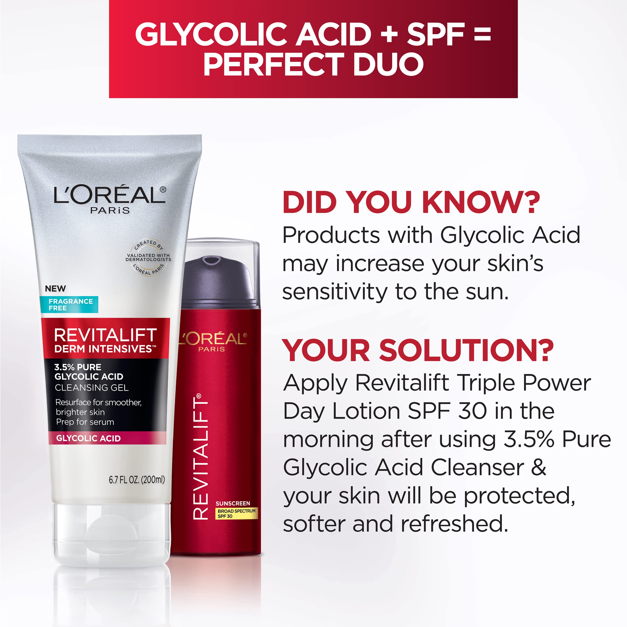 L'Oréal Paris Revitalift Gel, uso diario, rápida absorción e hidratación suave.