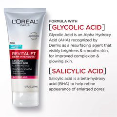 L'Oréal Paris Revitalift Gel, textura en palma, exfoliación suave para poros refinados.