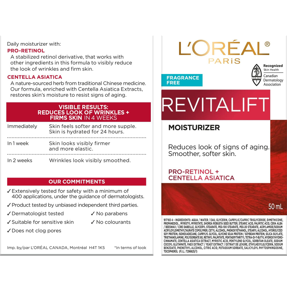 La versión sin fragancia de Revitalift para cuello y rostro es apta para piel sensible.