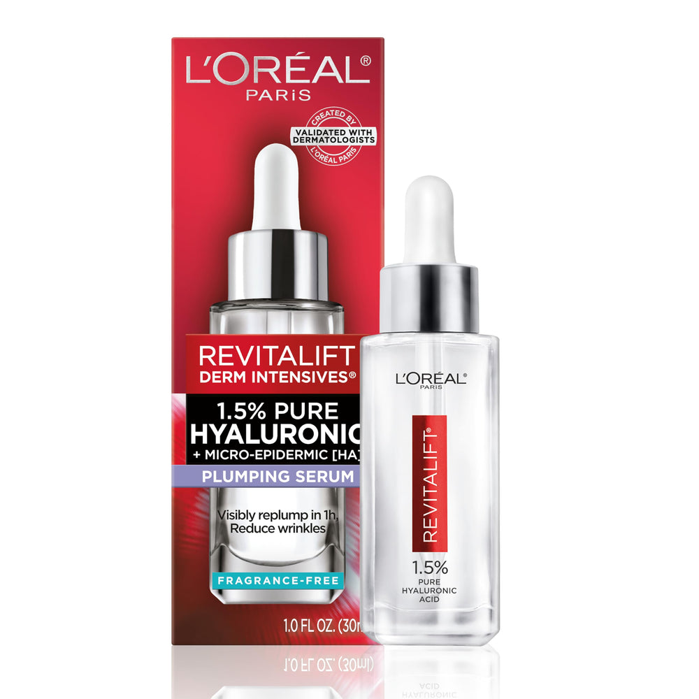 L’Oréal Paris Revitalift suero hialurónico para el rostro, hidratación intensa y relleno visible.