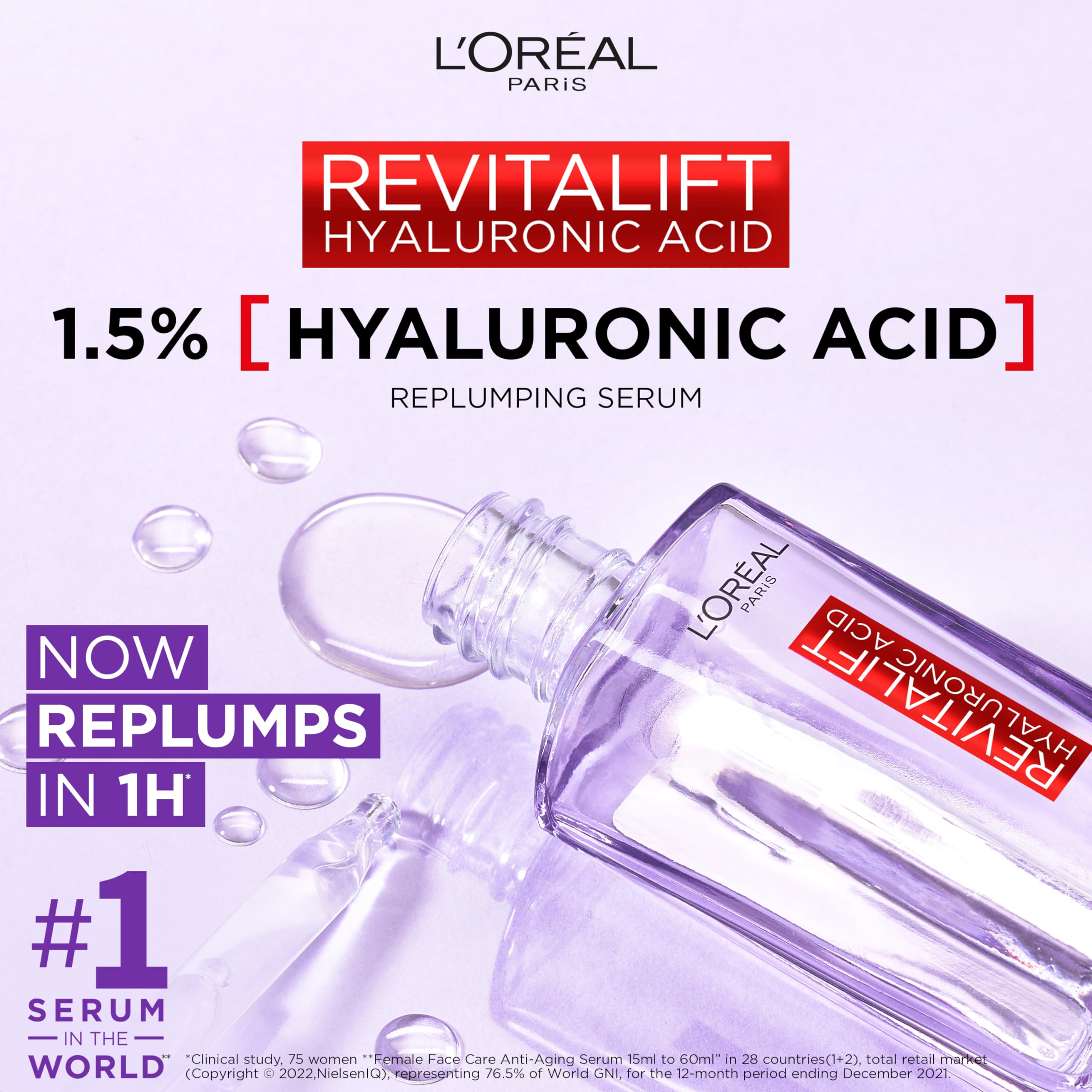 L'Oréal Paris Revitalift Filler, textura cremosa al aplicar en la piel