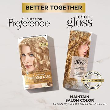 L’Oréal Paris Superior Preference 9GR brillo sedoso tras el tinte.