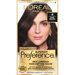 L'Oreal Paris Superior Preference tono 4, tinte permanente de color profundo y duradero.