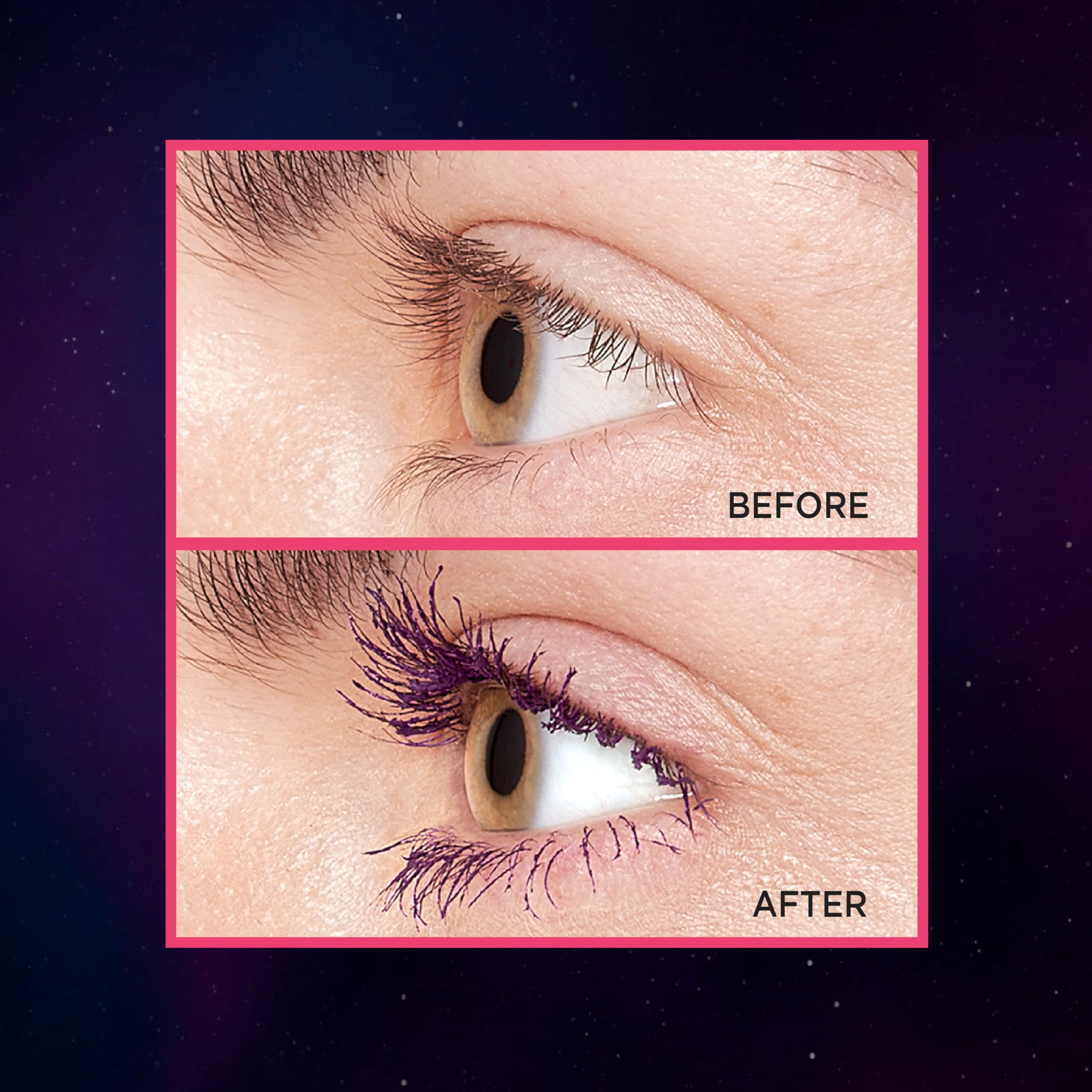L'Oreal Paris Telescopic Lift Galactic Purple swatch with rich color for standout eyes.