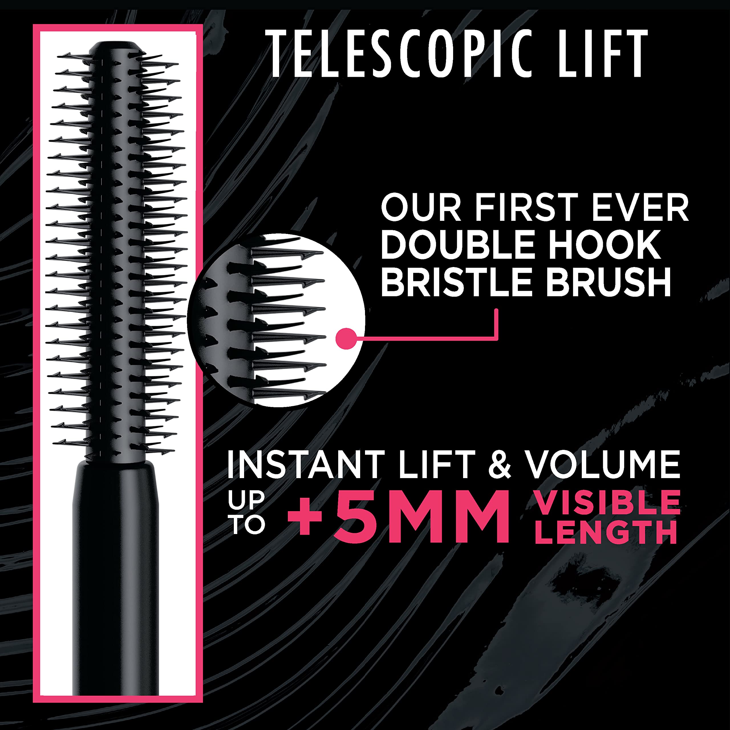 L’Oréal Paris Telescopic Lift: cepillo de doble gancho captura cada pestaña para un look uniforme.
