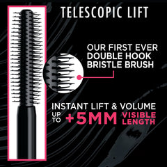 L’Oréal Paris Telescopic Lift: cepillo de doble gancho captura cada pestaña para un look uniforme.