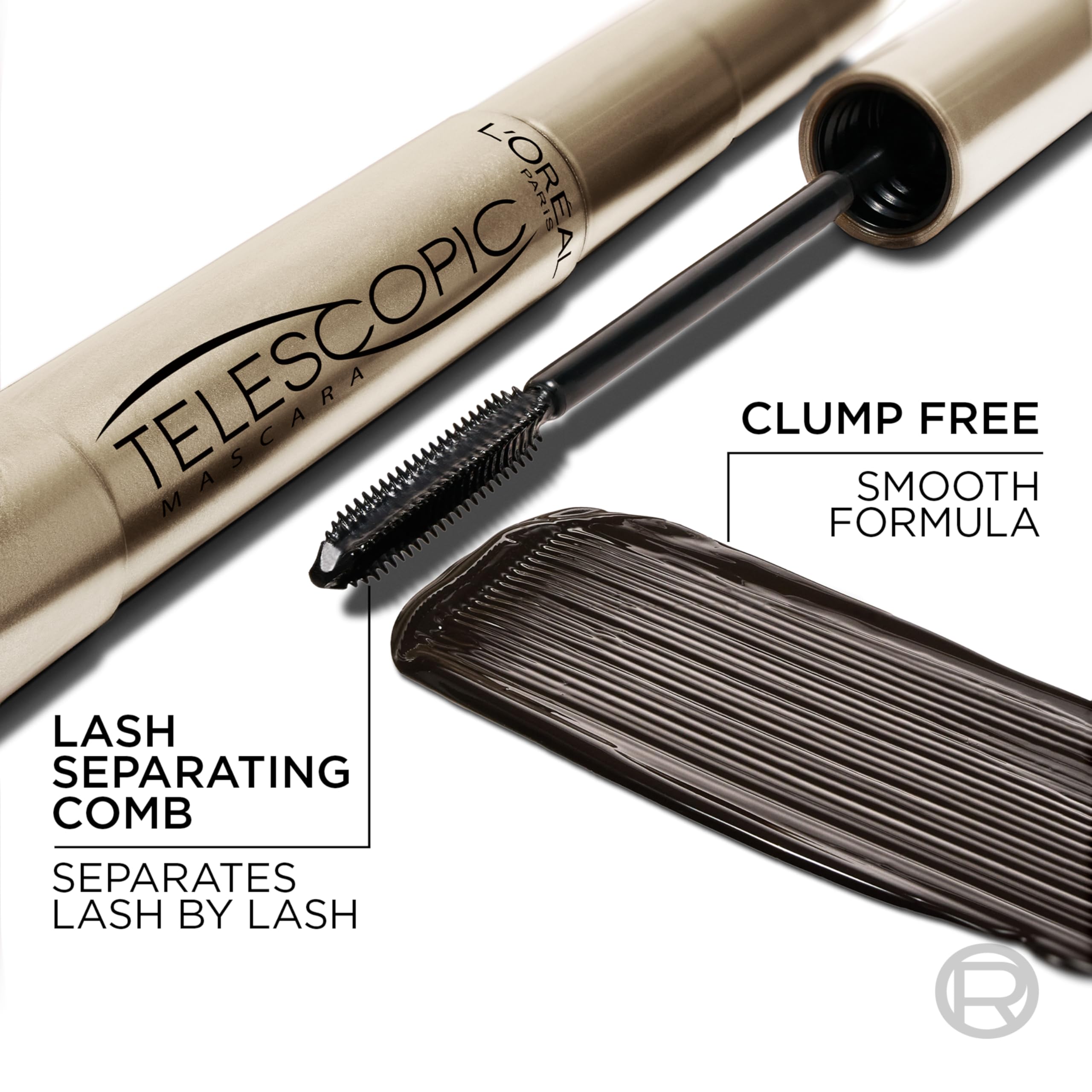 L’Oréal Paris Telescopic Original Mascara lado cepillo para separación precisa