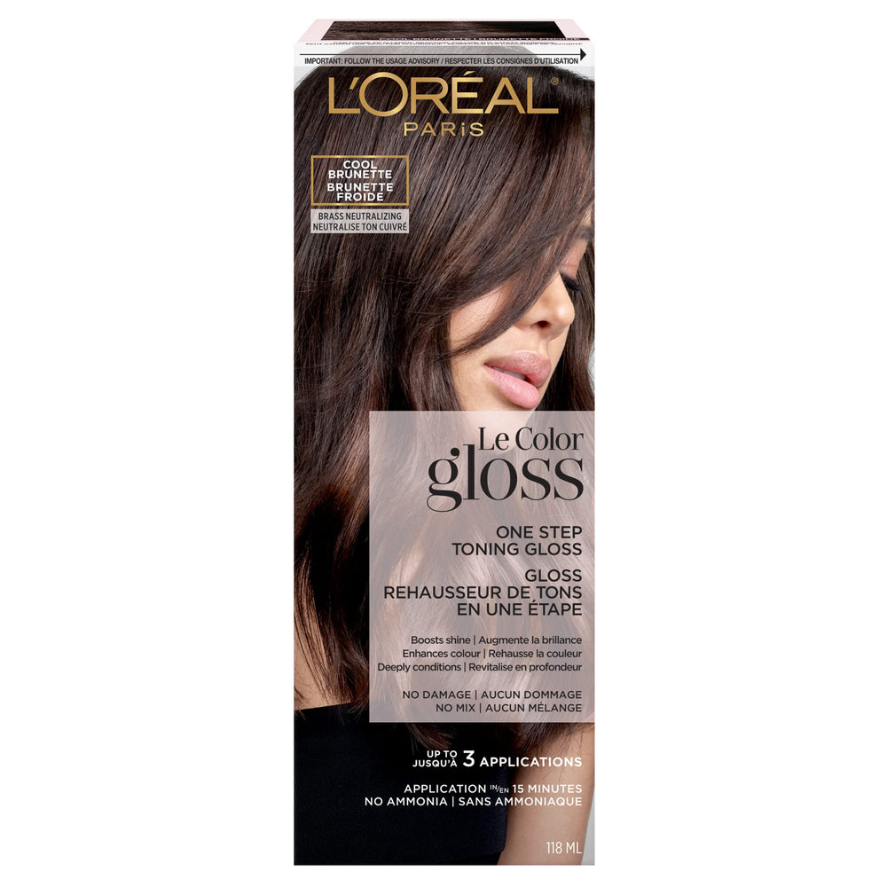 L'Oréal Paris tonificante capilar de un solo paso en tono castaño frío, brillo intenso.