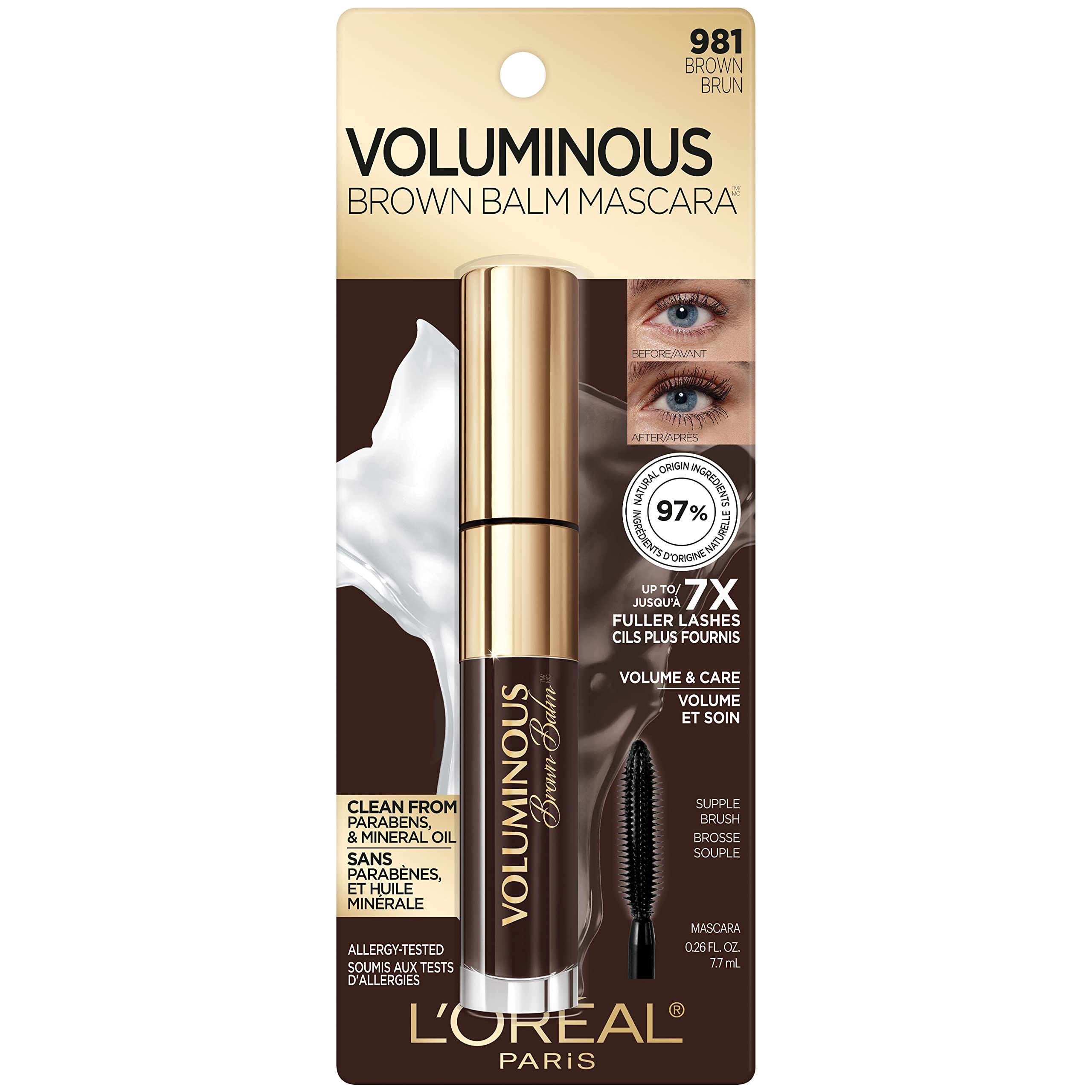 L'Oréal Paris Voluminous Balm Mascara aplicación suave para volumen visible en minutos