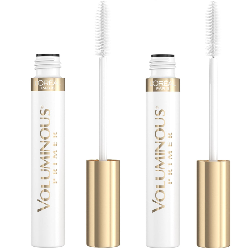 L'Oréal Paris Voluminous Primer en envase blanco, base para pestañas definidas.