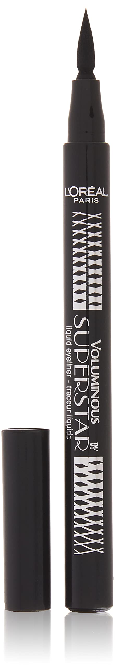 Delineador líquido L’Oréal Paris con aplicador flexible para delineado preciso.