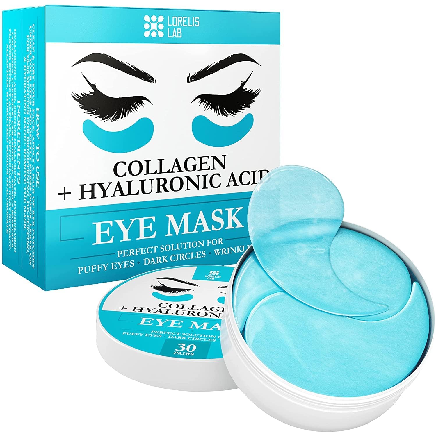 Parche de Lorelis Lab para ojos hinchados con cafeína, revitaliza la mirada.