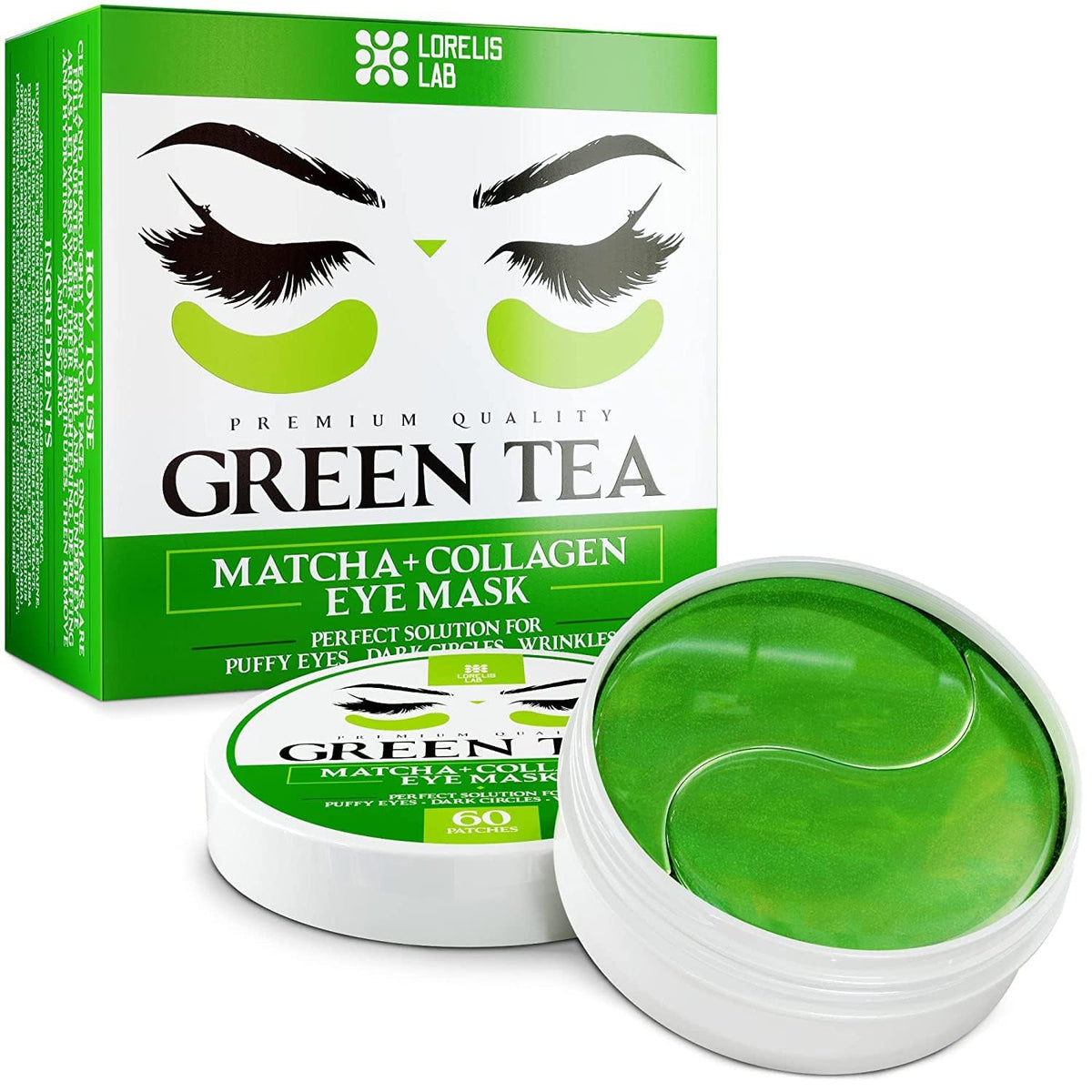 Lorelis Lab parches oculares té verde matcha para desinflamar y revitalizar la mirada