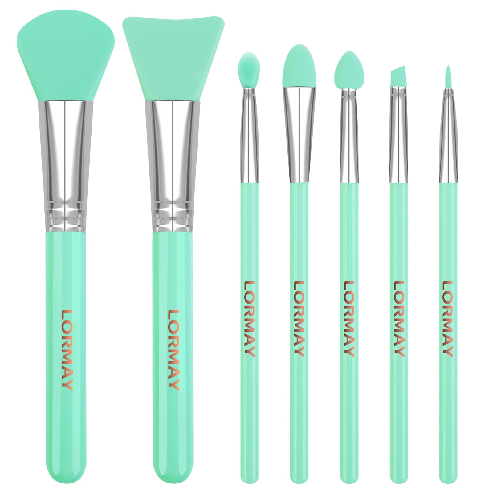 LORMAY set de brochas de silicona para resina y UV, 7 piezas reutilizables.