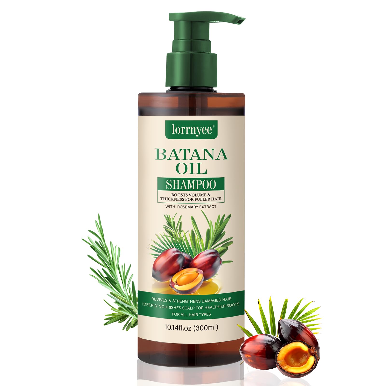 Lorrnyee Batana Oil Shampoo: botella frontal para limpieza suave del cuero cabelludo